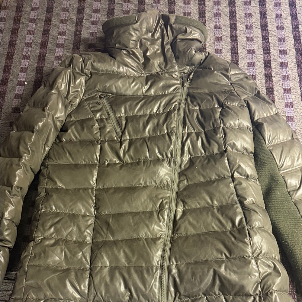 DKNY Olive Green Women's Puffer Jacket